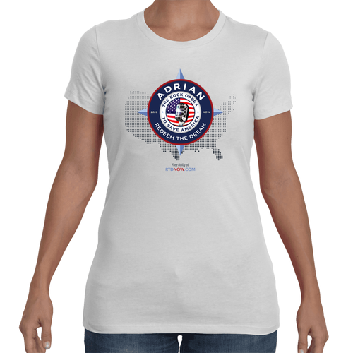 RTDNOW USA Ladies T-shirt, White
