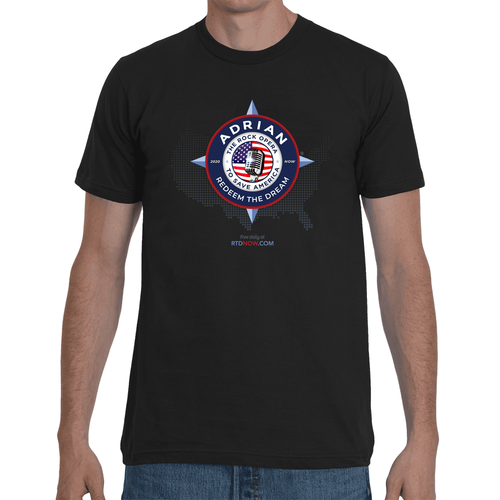 RTDNOW USA Men's T-shirt, Black